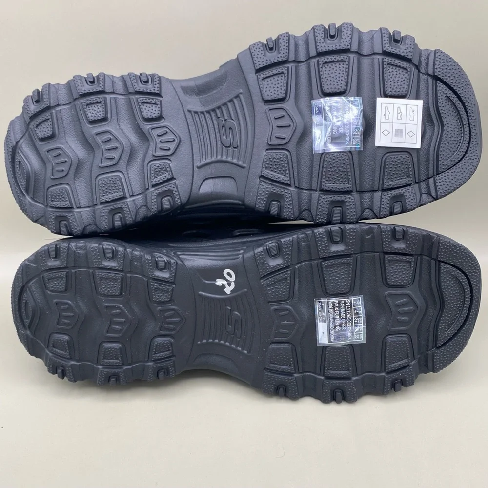 Skechers Foamies D’Lites 2.0 Fleece Lined Mule Sneakers Women’s 7 Black New - Picture 11 of 14